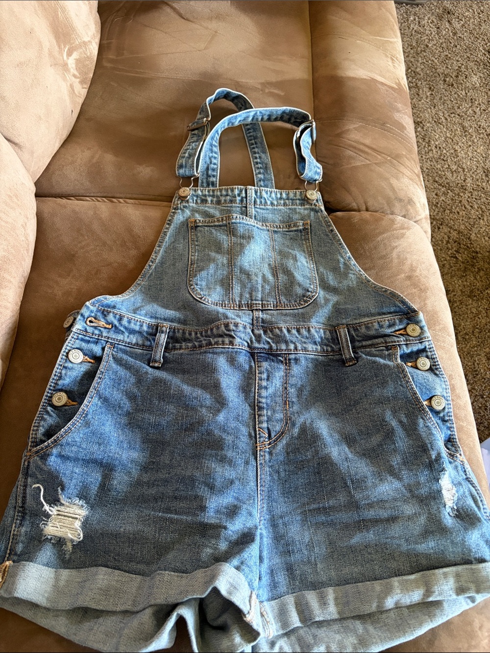 Old Navy Blue Denim Short Overalls